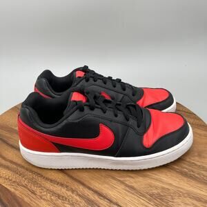 Nike Ebernon Low Shoes Mens Size 9 Black Red Running Comfort Walking Sneakers